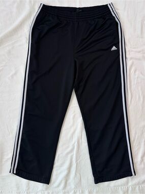 Adidas Essentials Black 3-Stripe Track Pants - Size Medium